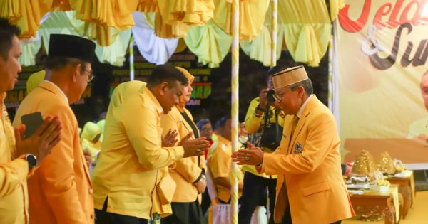 Pelantikan Golkar Bone, Fahsar Padjalangi Suarakan Airlangga Presidenku dan TP Gubernurku
