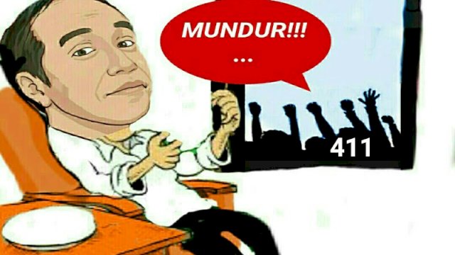 Karikatur Presiden Jokowi didemo (Dodi/harianews)