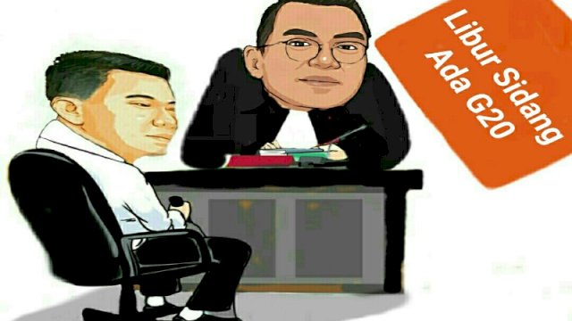 Karikatur sidang Ferdy Sambo ditunda (Dodi/harianews)