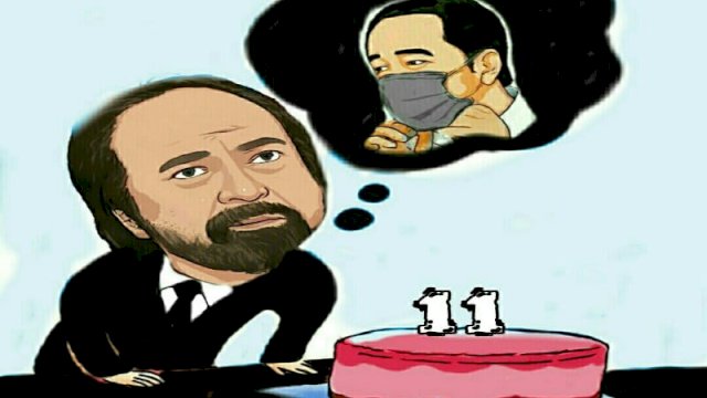 Karikatur HUT Nasdem tidak dihadiri Presiden Jokowi (Dodi/harianews)