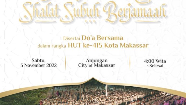 Rangkaian HUT 415 Makassar, Wali Kota Ajak Shalat Subuh Berjamaah di Anjungan