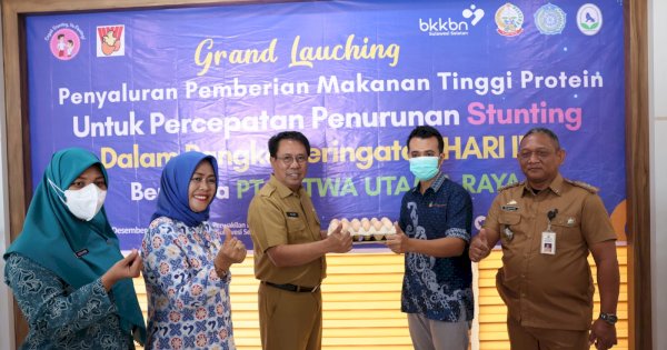 Pemprov Sulsel Salurkan Bantuan CSR 225 Ribu Telur Bagi Keluarga Berisiko Stunting