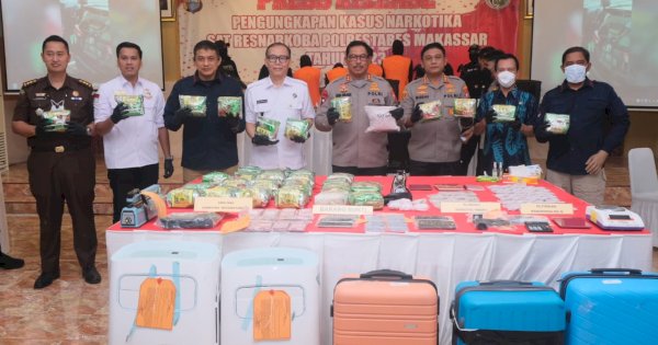 Polda Sulsel Gagalkan Peredaran Sabu 43 Kg di Makassar, Pelaku Jaringan Internasional