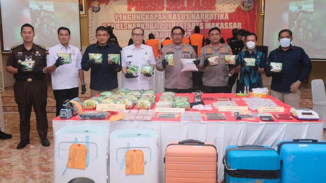Polda Sulsel Gagalkan Peredaran Sabu 43 Kg di Makassar, Pelaku Jaringan Internasional