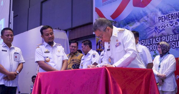 TP Teken Kesepakatan Forum Konsultasi Publik Rancangan RPD Sulsel 2024 – 2026