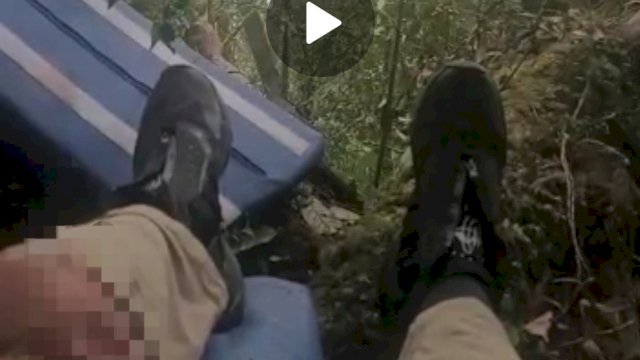 Screenshot video amatir rombongan Kapolda alami luka pasca helikopternya mendarat darurat, Minggu (20/2). Ist
