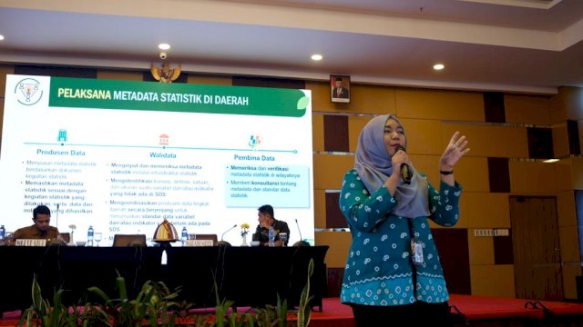 Diskominfo Kota Makassae menggelar Bimbingan Teknis (Bimtek) peningkatan kapasitas SDM terkait pengelolaan statistik sektoral di Hotel Aston and Convention Center, Selasa (21/03).