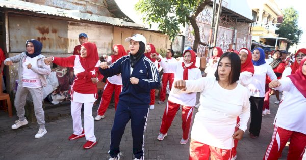 Sabtu Produktif, Fatmawati Rusdi Senam Sehat Bersama Warga Tanjung Dapura