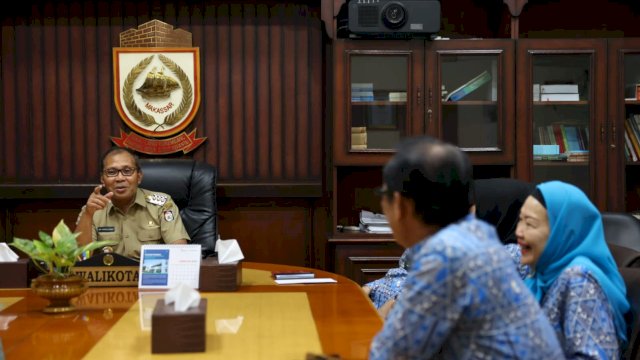 Danny Pomanto saat menerima audiensi Apindo-Kodam XIV Hasanuddin di Kantor Balaikota, Jl Ahmad Yani, Senin, (27/03).