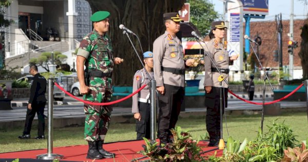 Ratusan TNI – Polri Magelang Raya Ikuti Apel Sinergitas di Alun-alun