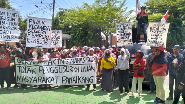 Tolak Penggusuran, GAM dan Warga Panaikang Geruduk Kantor Camat Panakkukang