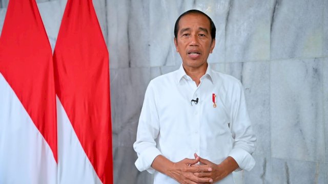 Presiden Jokowi menyampaikan menerima keputusan FIFA, Kamis (30/3). Dok. Biro Pers