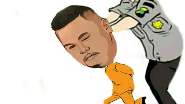 Karikatur selebgram Ajudan Pribadi ditangkap di Makassar (Dodi/harian.news)