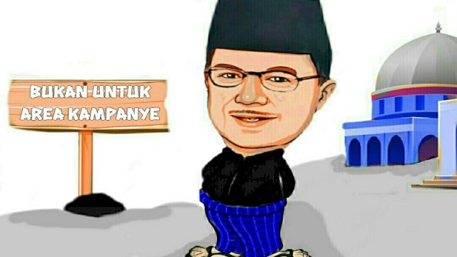 Karikatur Jusuf Kalla tegaskan masjid bukan mimbar kampanye (Dodi/harian.news)