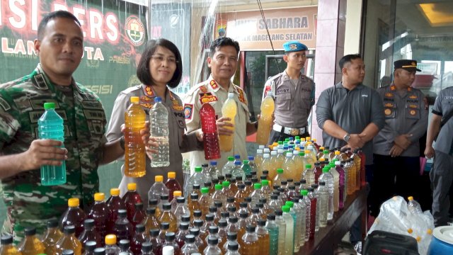 Polres Magelang Kota Amankan Ratusan Miras di Rejowinangun Selatan