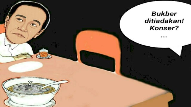 Karikatur Presiden Jokowi dan arahan peniadaan acara buka puasa bersama (Dodi/harian.news)