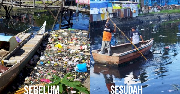 Sampah di Kanal Jongaya Tuntas ‘Ditangan’ Satgas PU Makassar