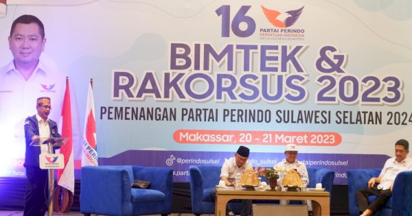 Perindo Sulsel Bimtek dan Rakorsus Persiapan Menyambut Kemenangan di 2024