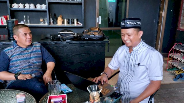 Ketua Bappilu PKB Sulsel Deng Ical bersama Sekretaris LPP Bappilu PKB Sulsel, Harianto Albarr. 