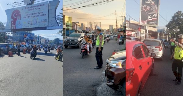 Satlantas Polres Gowa Terjun Urai Kepadatan di Poros Limbung