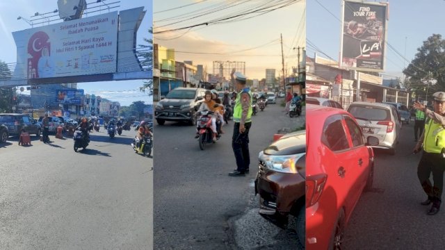 Satlantas Polres Gowa Terjun Urai Kepadatan di Poros Limbung