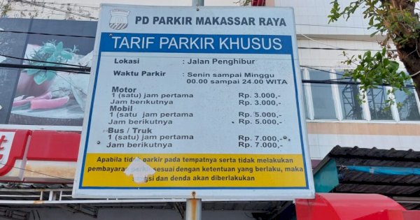 Berikut Tarif Parkir Khusus di Jl Penghibur Makassar