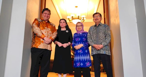 Airlangga Bertandang di Kediaman JK, Minta Saran untuk Golkar