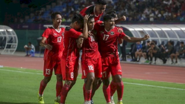 Pemain Timnas U 22 Indonesia saat meluapkan kegembiraan. (Foto: PSSI)