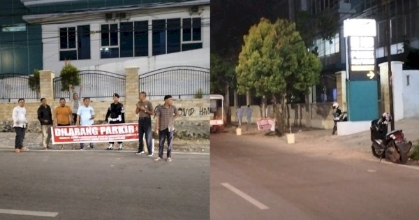 Gandeng Brimob, Perumda Parkir Tutup Lahan Depan Toko Satu Sama