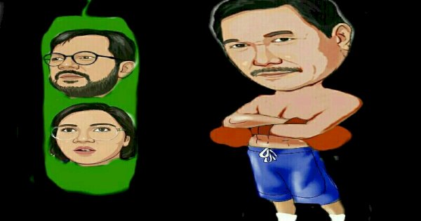 Karikatur: Menko Marvest Luhut Binsar Lawan Haris Azhar dan Fatia di PN Jaktim