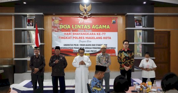 Doa Lintas Agama Warnai Kegiatan HUT ke-77 Bhayangkara di Polres Magelang Kota
