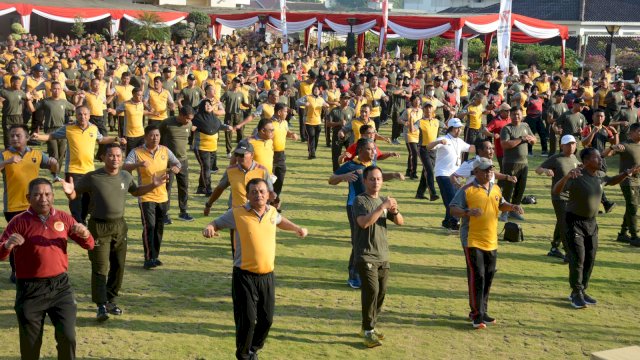 Wakapendam Diponegoro : Olahraga Bersama TNI – Polri Jateng Perkuat Kebersamaan Jelang Pemilu 2024