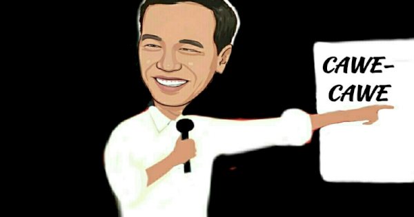 Karikatur: Presiden Jokowi dan Cawe cawe