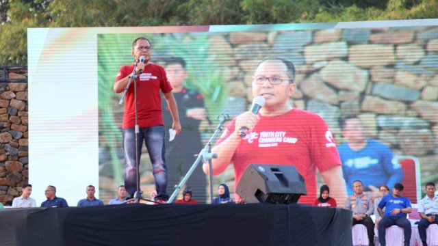Wali Kota Makassar Moh Ramdhan Pomanto membuka secara resmi Youth City Changer (YCC) Rakernas APEKSI 2023 di Colloseum, Tokka Tena Rata, Maros, Senin, (10/07/2023).
