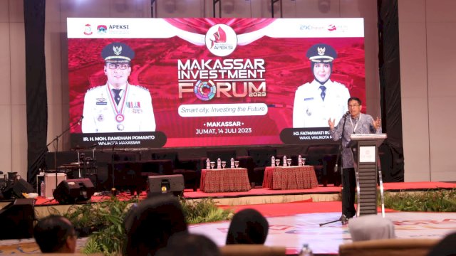Deputi Kepala Kantor Bank Indonesia, Perwakilan Sulawesi Selatan, M. Firdaus Muttaqin, apresiasi langkah cepat yang dilakukan Wali Kota Makassar menjemput investasi dengan menggelar Makassar Investment Forum (MIF) pada rangkaian Rakernas APEKSI XVI di Hotel Claro, Jumat (14/07/2023).