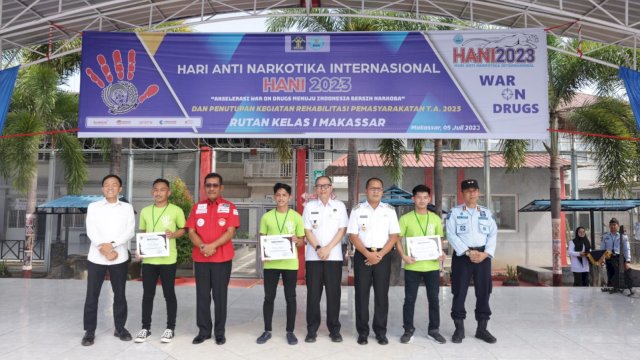 Danny Pomanto sapaan akrab Ramdhan Pomanto hadir pada acara Hari Anti Narkotika Internasional (HANI 2023) di Rutan Kelas 1 Makassar, Rabu, (5/07/2023).