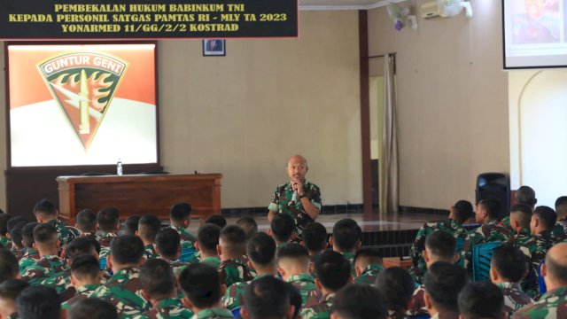 Jelang Satgas Pamtas, Prajurit Yonarmed 11 Kostrad Dibekali Pengetahuan Hukum&nbsp;