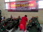 Dukung Program Pemerintah, Anggota Koramil Ikut Donor Darah
