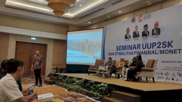 KEPALA Divisi Kehumasan LPS, Haydin Haritzon do seminar UUP2SK di Hotel Santika Malang. Foto:harian.news 