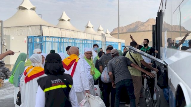 Jemaah Nafar Tsani mulai meninggalkan Mina. Foto:Istimewa 