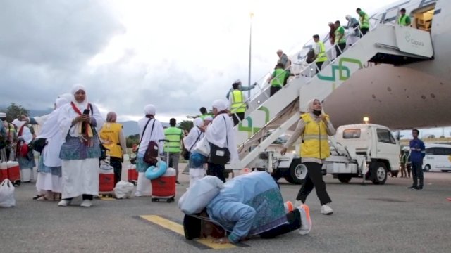 Jamaah haji tiba di tanah air. (Dok.Kemenag/Ist)