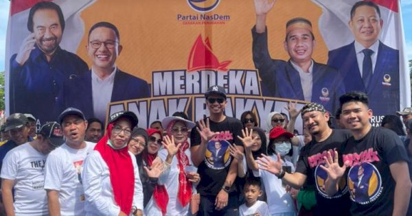 Caleg NasDem DPRD Sulsel, Ismail Manda Turut Meriahkan Jalan Sehat Anak Rakyat di Tamalanrea