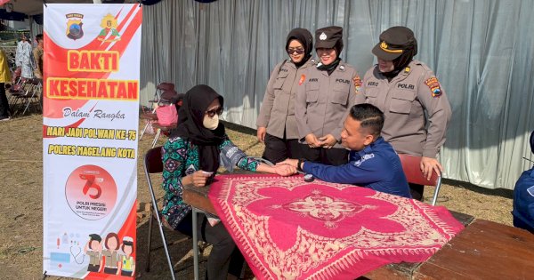 Polwan Polres Magelang Kota Adakan Bakti Kesehatan Gratis