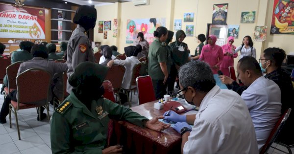 Bentuk Solidaritas, Polwan dan Kowad Ramai-ramai Donor Darah