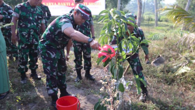 Kodim 0732/Sleman Gelar Karbak, Baksos dan Penanaman Pohon Sambut HUT RI Ke 78