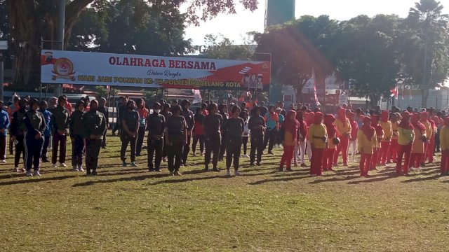 Polres Magelang Kota Gelar Olahraga Bersama Kowad dan Instansi Pemerintah