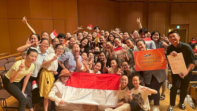 Saint Angela Choir (SAC) raih juara paduan suara terbaik di Grand Prix Tokyo International Choir Competition. Foto:istimewa 