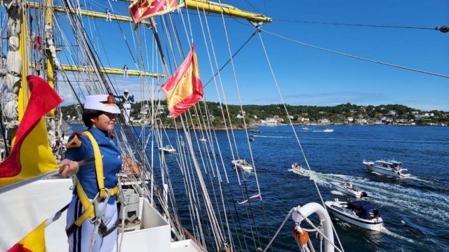 KRI Bima Suci saat tiba di Port of Arendal,Norwegia setelah menempuh etape terakhir Tall Ship Race 2023. Foto:ist