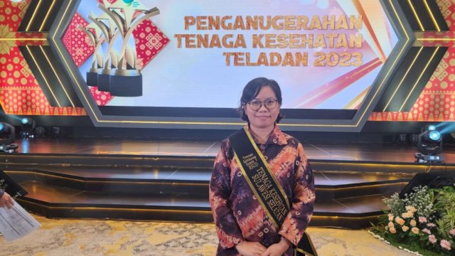 Elviana Datulinggi,Bidan terbaik dari Luwu Utara atas inovasi SEINDAH LUTRA. Foto: istimewa 