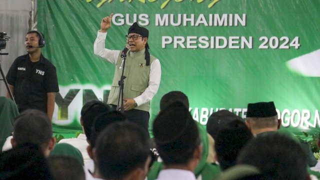 Deklarasi dukungan Ketum PKB Abdul Muhaimin Iskandar (Gus Imin) sebagai Capres 2024 oleh ribuan relawan di Bogor. Foto:instagram@cakiminow